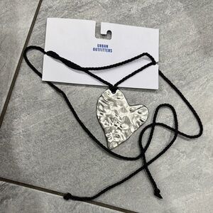 Urban Outfitters Textured Silver Heart Pendant